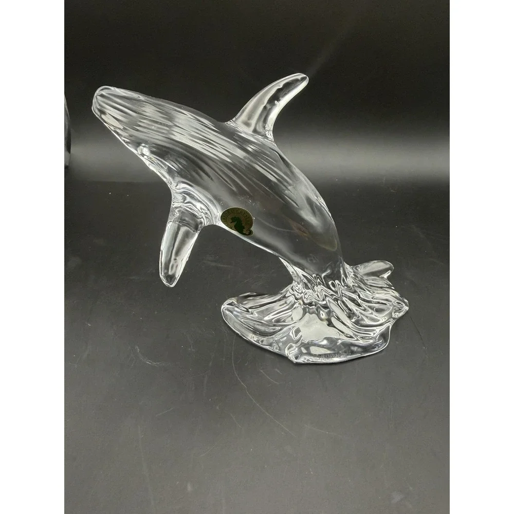 Waterford Crystal Glass Breaching Humpback Whale Figurine